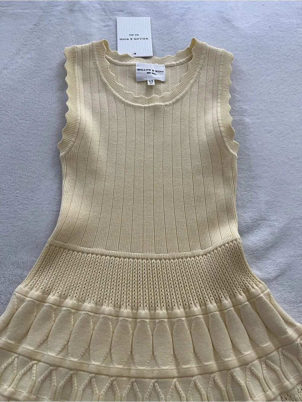 Willow & Wind Sleeveless yellow Knit A-Line Casual Dress